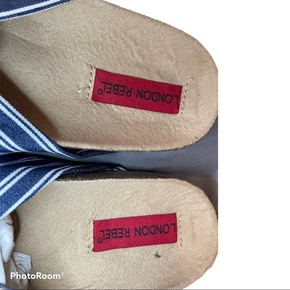 Asos Rebel London navy stripe flat sandal - Picture 9 of 9